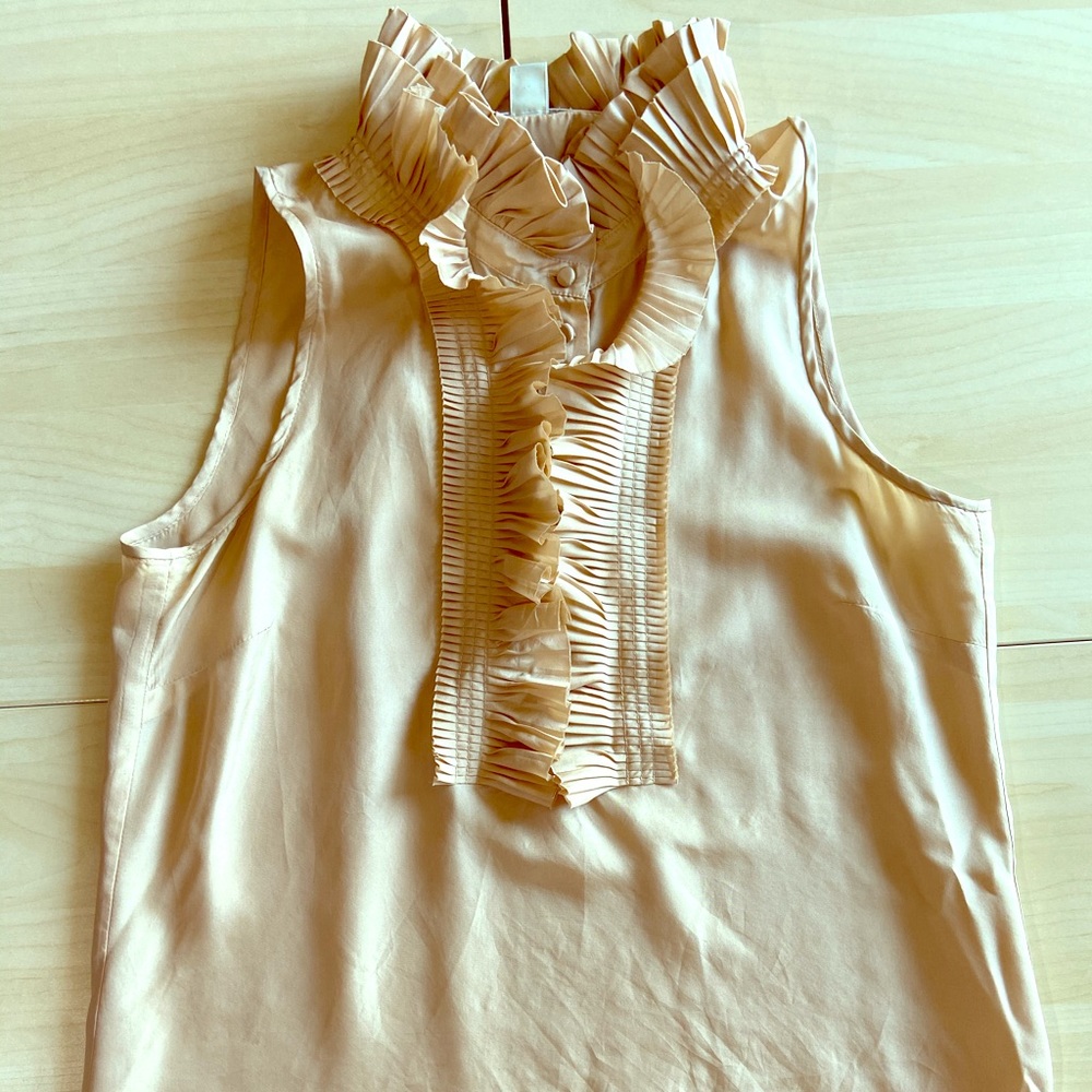 JCrew Silk ruffle tank